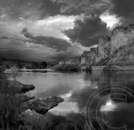 Stormy Reflections - Black and White